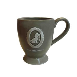 Happy House-Becher-Tasse-Mug-Hund-Hundemotiv-Hundeliebhaber-Teetrinker-Kaffetrinker-Shabby-Vintage-taupe