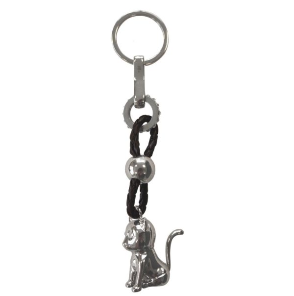 Happy House-Schluessalanhaenger-Katze-Leder-Metall-Katzenliebhaber-Geschenk