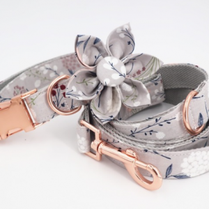 Hundehalsband-Halsband-Hund-Stoff-Gurtband-Clickverschluss-rosegold-Bluete-komfortabel-extravagant2