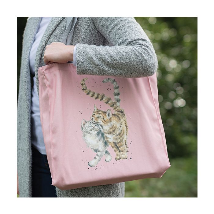 Katze-Canvas Bag-Shopping-Shopping Bag-Wrendale Design-rosa-Katze