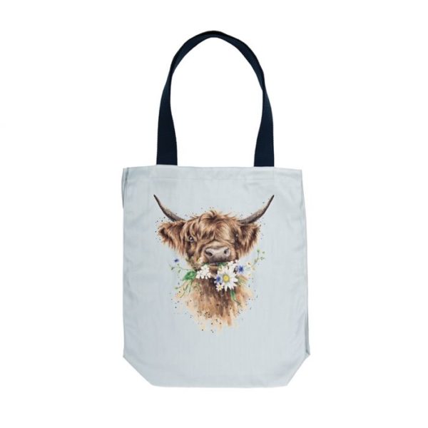 Kuh-Canvas Bag-Shopping-Shopping Bag-Wrendale Design-hellblau-cow-1