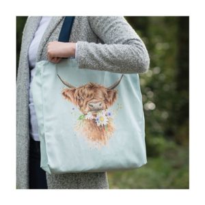 Kuh-Canvas Bag-Shopping-Shopping Bag-Wrendale Design-hellblau-cow-1