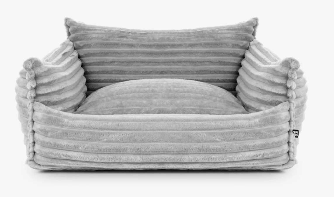 Mypado-Padsforall-Hundebett-Katzenbett-Plushcord-Kanapo-kuschlig-weich-viscoelatische Liegeflaeche-waschbar-abhiehbar-hoher Liegecomfort-orthpaedische Liegeflaeche-silber