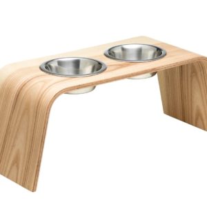 Napf-Hundenapf-Katzennapf-Doppelnapf-erhoet-Holz-Holzoptik-edel-Design-Esche-medium