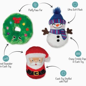 Only an Ocean-Hund-Hundespielzeug-Hundeweihnachtsspielzeug-Spass-Spiel-Geschenk-Weihnachtsgeschenk-Geschenkidee-lustig-fantasievoll-3 er Set Santa