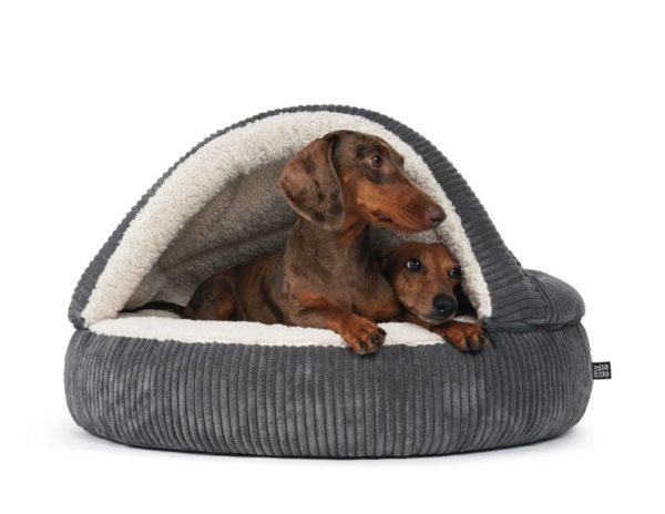 Padsforall-mypado-Hundebett-Shell-Hundehoehle-viscoelastisch-gelenkschonend-rueckzugsort-schlafen-traeumen-wohlfuehlen-Hund-anthrazit