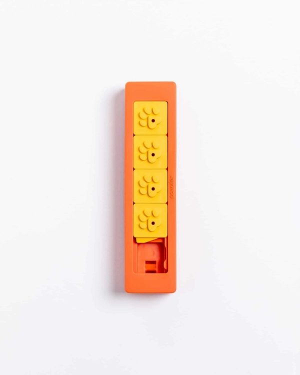 Pawzler-Beginner Set-Inteligenzsspielzeug-Hund-Denken-Beschaeftigung-Katze-veraenderbar-schadstoffrei-waschbar in der Geschirrspuelmaschiene-Zhu-orange-gelb