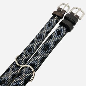 Hundehalsband - Perlenhalsband Samuel - blau - silber - schwarz