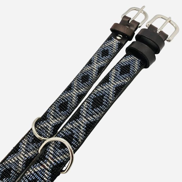 Hundehalsband - Perlenhalsband Samuel - blau - silber - schwarz