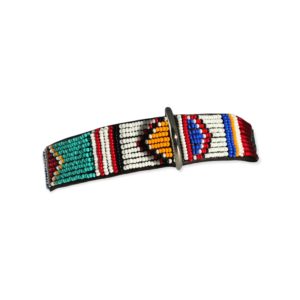 Perlenhalsnband-Halsband-Hund-Afrika-Kenya-Masai-Asante-multicolor-orange-blau-weiss-rot