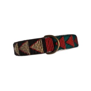 Perlenhalsnband-Halsband-Hund-Afrika-Kenya-Masai-Dik Dik-gruen-rot-blau