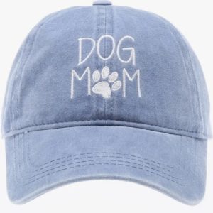 Pfoetli Shop-Baseball Cap-Muetze-Accessoire-Kappe-Dog Mom-Hund-Hundemamma-trendig-Sonnenschutz-Baumwolle-gewaschene Baumwolle-blau