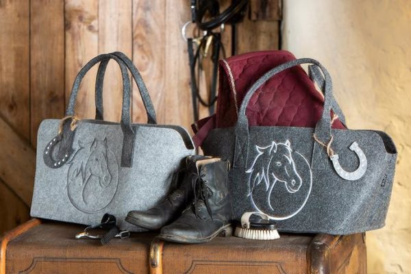 Filz Tasche Pferd - hellgrau - dunkelgrau – Bild 3