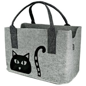 Pfoetli-Shop-Gilde-Handwerk-Geschenk-Tasche-Filztasche-Katze-Katzen-hellgrau-dunkelgrau-Katzenliebhaber-Catlover