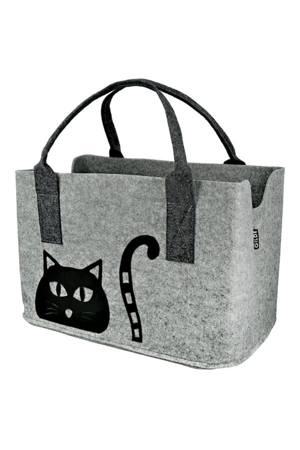 Pfoetli-Shop-Gilde-Handwerk-Geschenk-Tasche-Filztasche-Katze-Katzen-hellgrau-dunkelgrau-Katzenliebhaber-Catlover