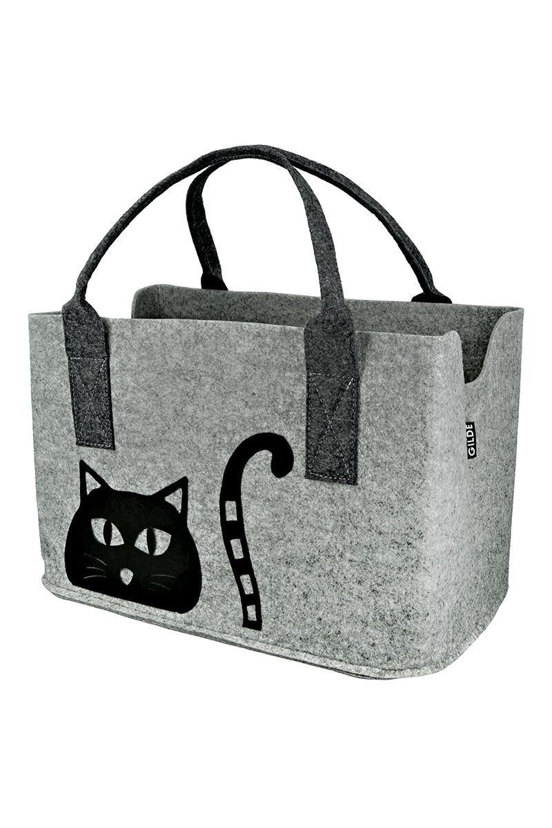 Filz Tasche Katze - grau Kitty - pfoetli-shop GmbH