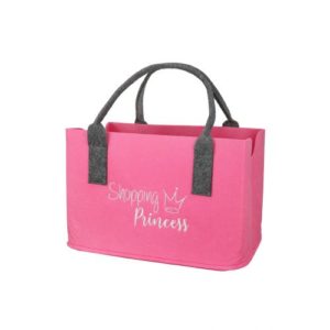 Pfoetli-Shop-Gilde-Handwerk-Geschenk-Tasche-Filztasche-praktisch-Einkaufstasche-Shopping Princess-pink