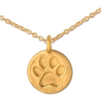 Silberwerk LITTLE SIGNS Kette Pfote -Silber-goldplattiert - Pfötli Shop