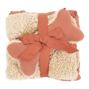 Pfoetli shop-Scruffs-Decke-Kuscheldecke-Knochen-Spielzeug-wohlig-weich-warm-Geschenk-terracotta-braun