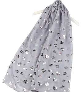 Pfoten-Schal-Animlaprint-Hund-Katze-weich-kuschlig-warm-silber-grau