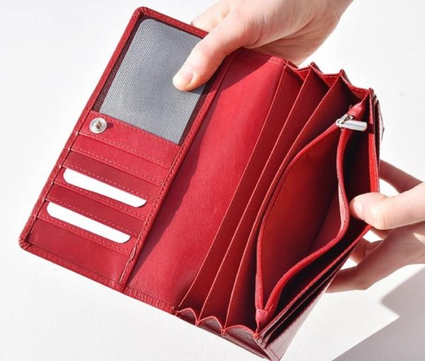 Portemonnaie - Geldbörse - Pfoten - Leder - rot -1 – Bild 3