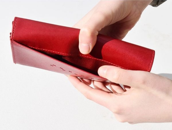 Portemonnaie - Geldbörse - Pfoten - Leder - rot -1 – Bild 5