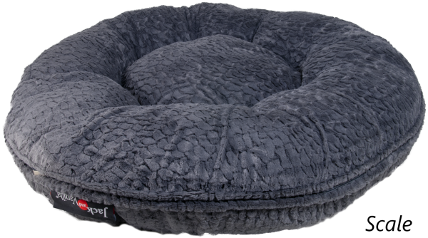 Hundebett-Donut-Puff-kuschelweich-komfortabel-petsolutions-Jacke and Vanilla-Home sweet Home-Hund-Luxus-scale-grau