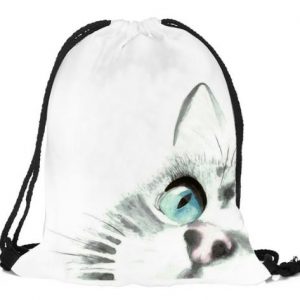 Rucksack-Fashionbeutel-Shopper-Katze-Katzenliebhaber-Augen-weiss-grün