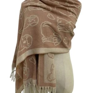 Schal-kuschlig-weich-warm-Hund-Herz-beige