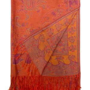 Schal-leichter Schal-kuschlig-warm-angschmiegsam-geschenk-geschenkidee-Muster-orange-pashmina