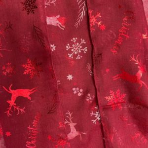 Schal-leichter Schal-kuschlig-warm-angschmiegsam-geschenk-geschenkidee-Rentier-Weihnachten-X Mas-rot