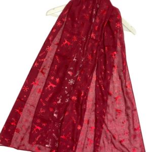 Schal-leichter Schal-kuschlig-warm-angschmiegsam-geschenk-geschenkidee-Rentier-Weihnachten-X Mas-rot