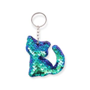 Schluessalanhaenger-Schluessel-Katze-Katzenliebhaber-Geschenk-Pailetten-blau