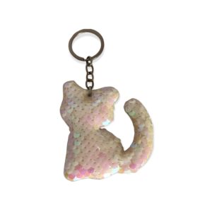 Schluessalanhaenger-Schluessel-Katze-Katzenliebhaber-Geschenk-Pailetten-perlmutt