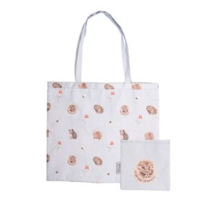 Shopping Bag-faltbarer Shopping Bag-Baumwolle-Wrendale Design-Pfoetli Shop-Geschenk-umweltfreundlich-Einkauf-dunkelblau-Igel