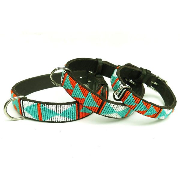 Hundehalsband - Perlenhalsband Triangolo - multicolor