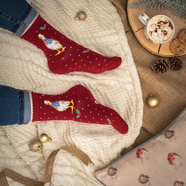 Wrendale Design - Bambus Socken - Ente - Weihnachten - rot – Bild 3
