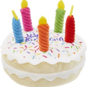 Spielzeug-Hundespielzeug-Dogtoy-Geburtstag-happy Birthday-Hund-Kuchen-Cake-Kerzen-mehrfarbig