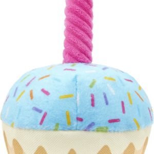 Spielzeug-Hundespielzeug-Dogtoy-Geburtstag-happy-Birthday-Hund-Kuchen-Cake-Kerzen-mehrfarbig-Kuchenstueck