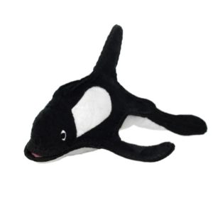 Spielzeug-Hundespielzeug-Hund-Spass-Hundespass-dauerhaft-schwimmt-Orca-mittel-schwarz-weiss