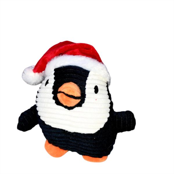 Spielzeug-Hundespielzeug-Weihnachten-XMas-Hund-Santa-rot-weiss-schwarz-Spass-Spiel-Freude-Weihnachtsbau-Geschenk-Pinguin