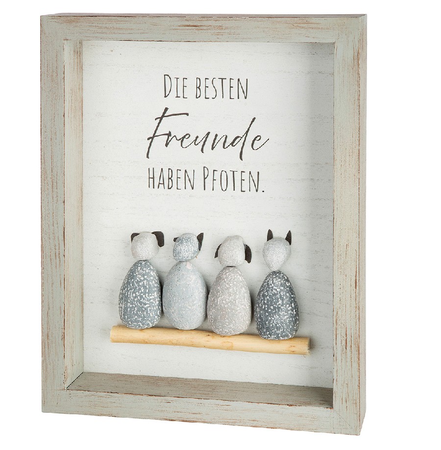 Steinbild - Die besten Freunde haben Pfoten