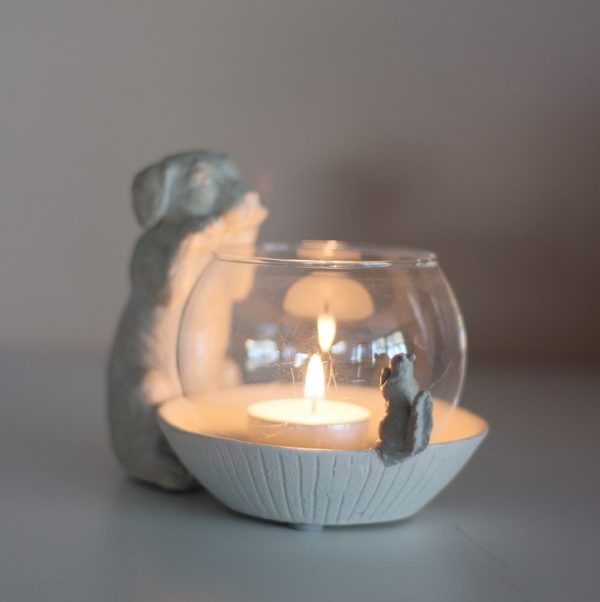 Happy House - Windlicht - Teelicht - Hund und Eichhörnchen – Bild 3