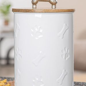 Vorratsdose-Dose-Leckerlidose-Eisen-weiss-Snacks-Knochen