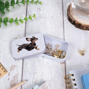 Wrendale-Design-Hannah-Dale-Dose-Blechdose-Minidose-Geschenk-Geschenkidee-liebevoll-illustriert-Wichtelgeschenk-Adventskalender-Dackel-Labrador-That-friday-feeling