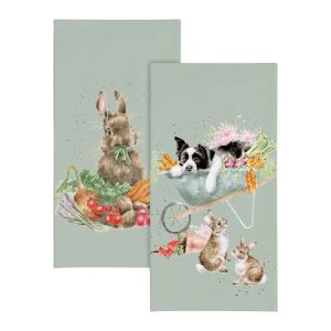 Wrendale Design - Taschentücher - Garden Friends - Border Collie - Kaninchen