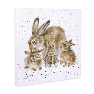 Wrendale Design-Pfoetli Shop-Bild-Wandbild-Hase-Hasenfamilie-Geschenk