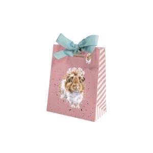 Wrendale Design-Pfoetli Shop-Geschenktuete-Tasche-Verpackung-Geschenk-rosa-Meerschweinchen-Grinny Pig