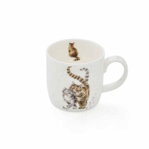 Wrendale Design-Pfoetli Shop-Tasse-Mug-Fine bone China-Katze-weiss