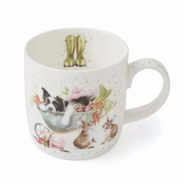 Wrendale-Design-Pfoetli-Shop-Tasse-Mug-Fine-bone-China-weiss-sleeping on the job-border collie-kaninchen